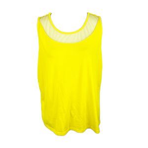 Avon Blouse Women 1X Plus Size Yellow Tank Top Sleeveless Mesh Collar Casual